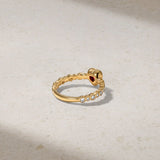 Mark Henry Ring Mark Henry 18k Yellow Gold Bubbly Dilara Heart Ruby and Diamond Ring