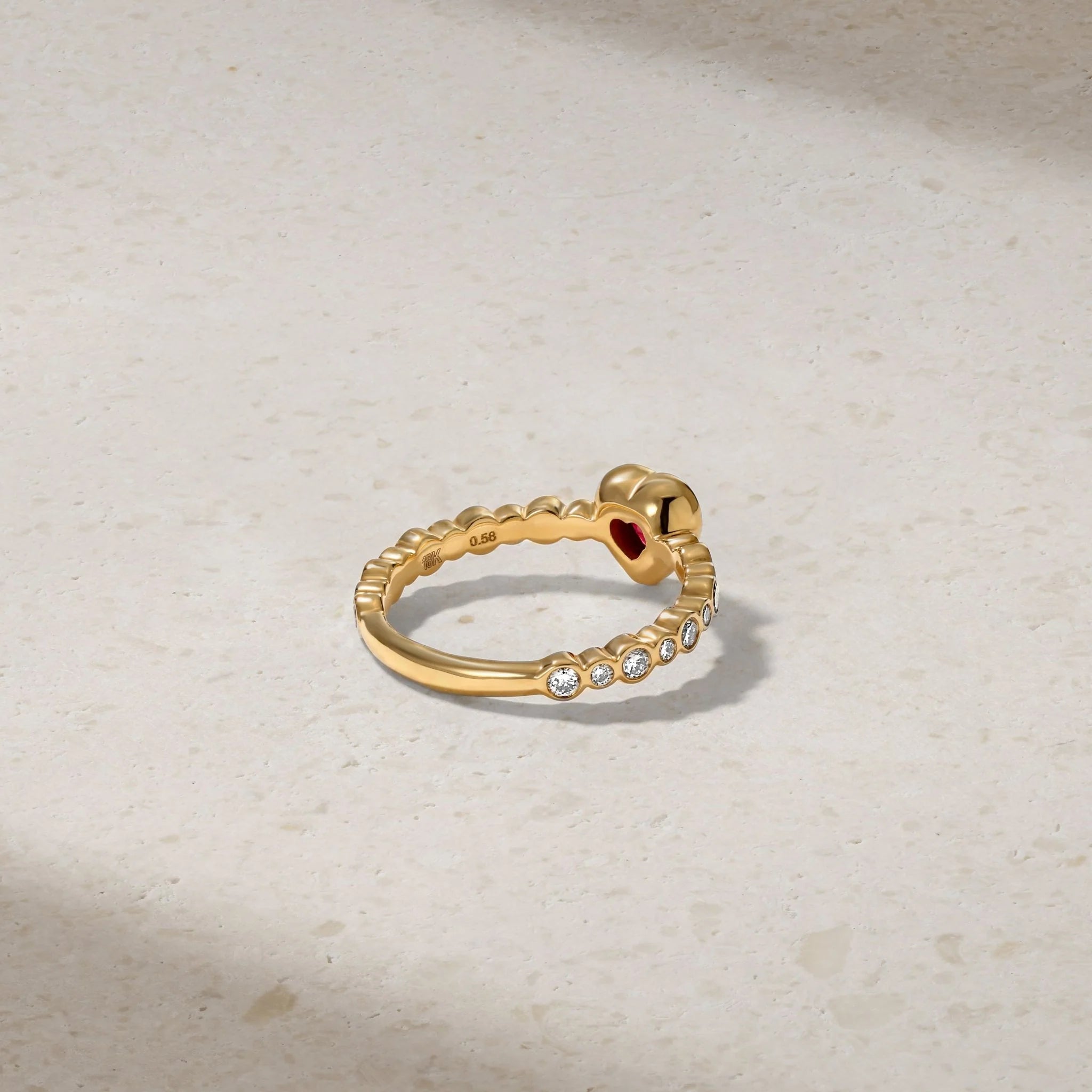 Mark Henry Ring Mark Henry 18k Yellow Gold Bubbly Dilara Heart Ruby and Diamond Ring