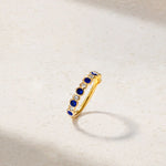 Mark Henry Wedding Band Mark Henry 18k Yellow Gold Bubbly Sapphire and Diamond Ring