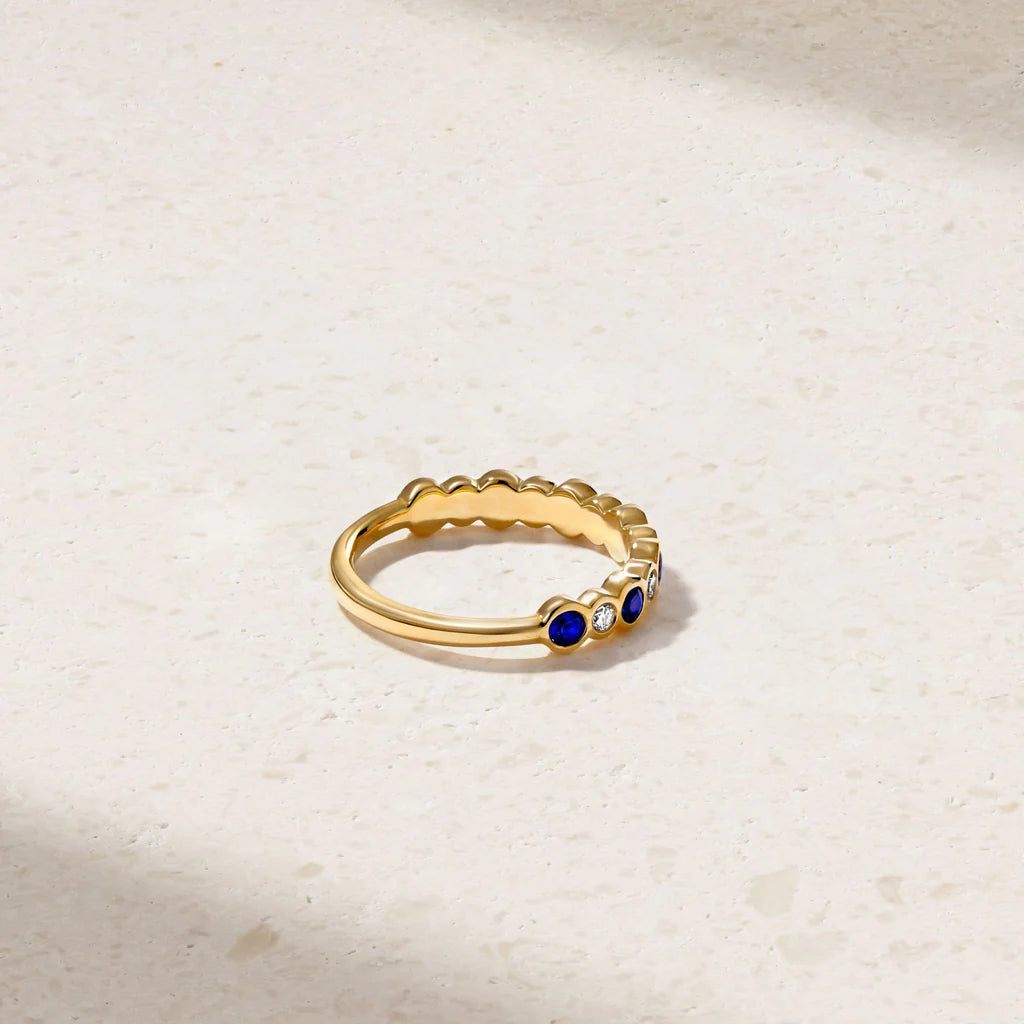 Mark Henry Wedding Band Mark Henry 18k Yellow Gold Bubbly Sapphire and Diamond Ring