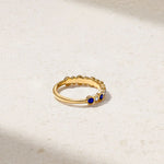 Mark Henry Wedding Band Mark Henry 18k Yellow Gold Bubbly Sapphire and Diamond Ring