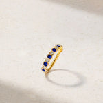 Mark Henry Ring Mark Henry 18k Yellow Gold Bubbly Sapphire & Diamond Band 6.5