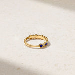 Mark Henry Ring Mark Henry 18k Yellow Gold Bubbly Sapphire & Diamond Band 6.5