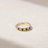 Mark Henry Ring Mark Henry 18k Yellow Gold Bubbly Sapphire & Diamond Band 6.5