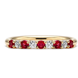 Mark Henry Wedding Band Mark Henry 18k Yellow Gold Everlong Slim Nine Stone Ruby and Diamond Band