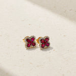 Mark Henry Earrings Mark Henry 18k Yellow Gold Felicity Ruby and Diamond Stud Earrings