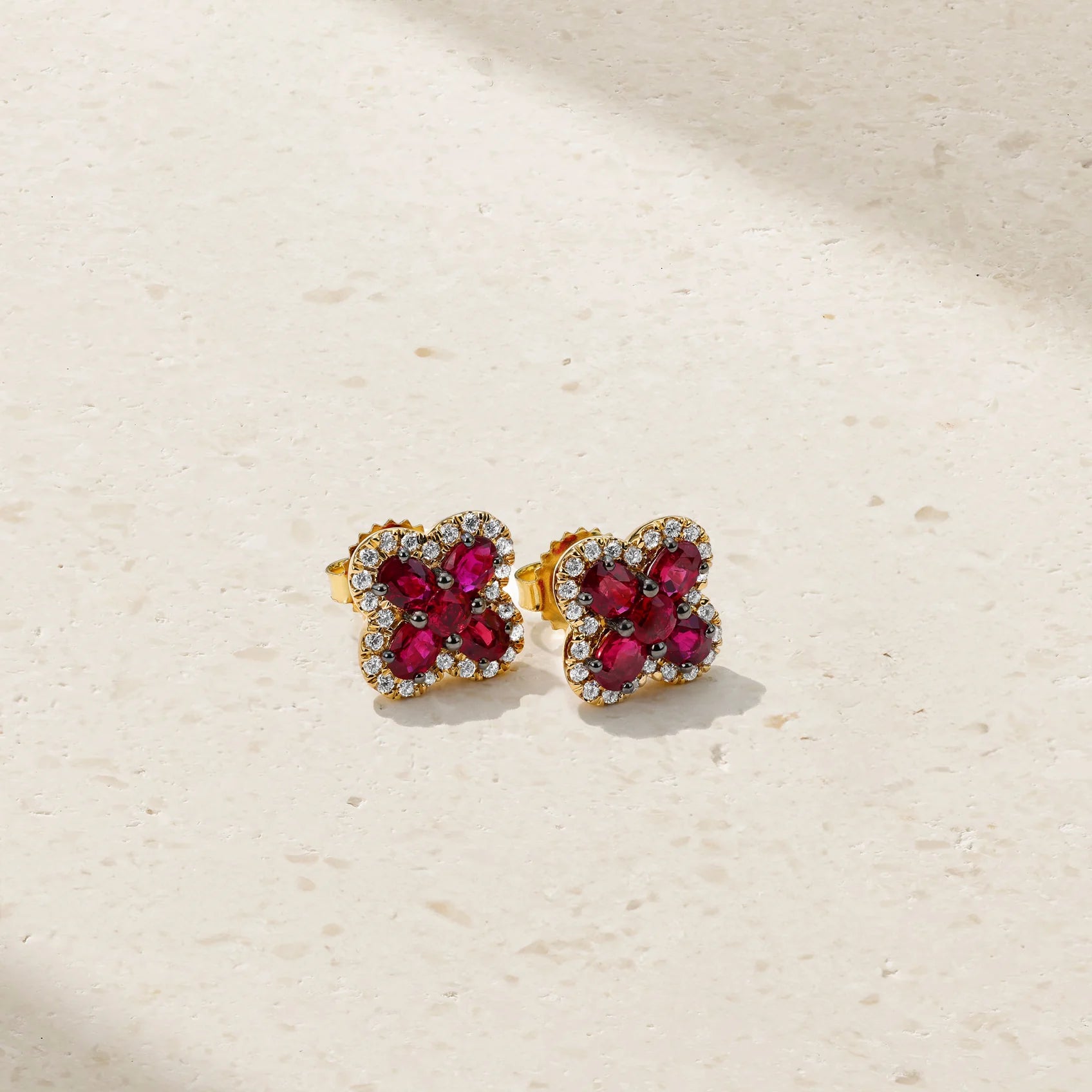 Mark Henry Earrings Mark Henry 18k Yellow Gold Felicity Ruby and Diamond Stud Earrings