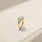 Mark Henry Mark Henry 18k Yellow Gold Fluid Evil Eye Moonstone Ring