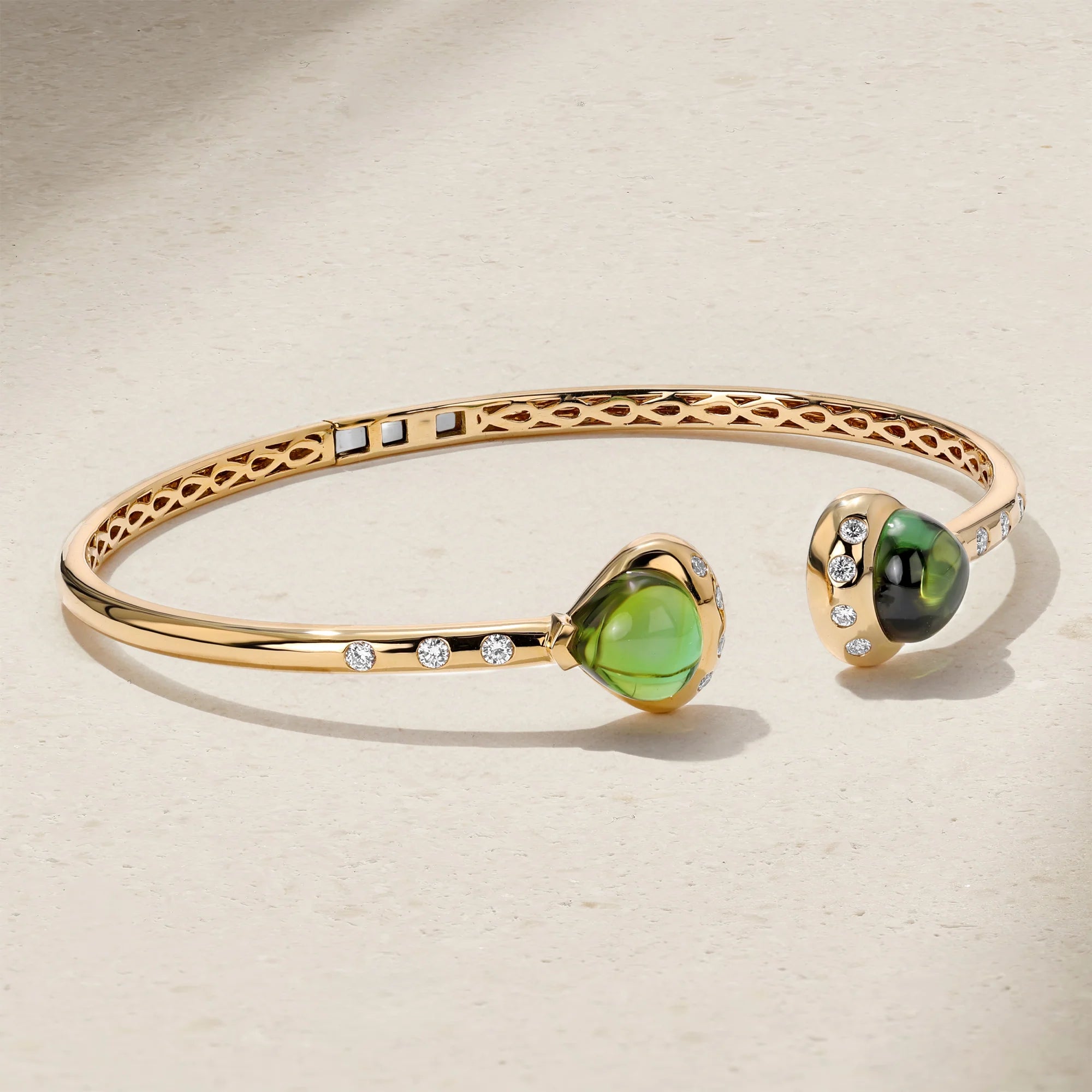 Mark Henry Bracelet Mark Henry 18k Yellow Gold Green Tourmaline & Diamond Bangle Bracelet