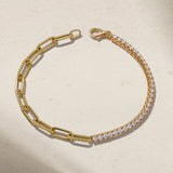 Mark Henry Bracelet Mark Henry 18k Yellow Gold Half Diamond Tennis & Paperclip Bracelet