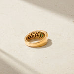 Mark Henry Ring Mark Henry 18k Yellow Gold Heirloomed Octagonal Emerald Cigar Band