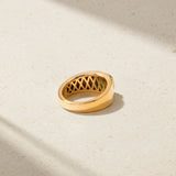 Mark Henry Ring Mark Henry 18k Yellow Gold Heirloomed Octagonal Emerald Cigar Band