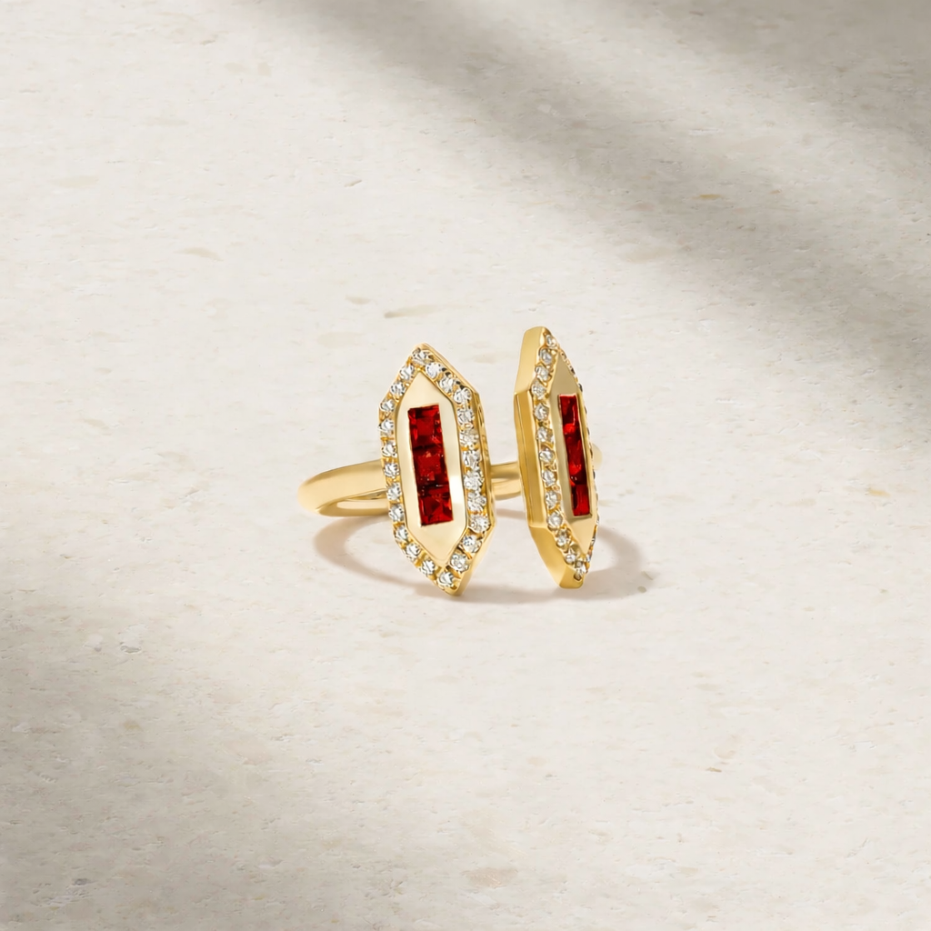 Mark Henry Ring Mark Henry 18k Yellow Gold Pharaoh Ruby and Diamond Ring