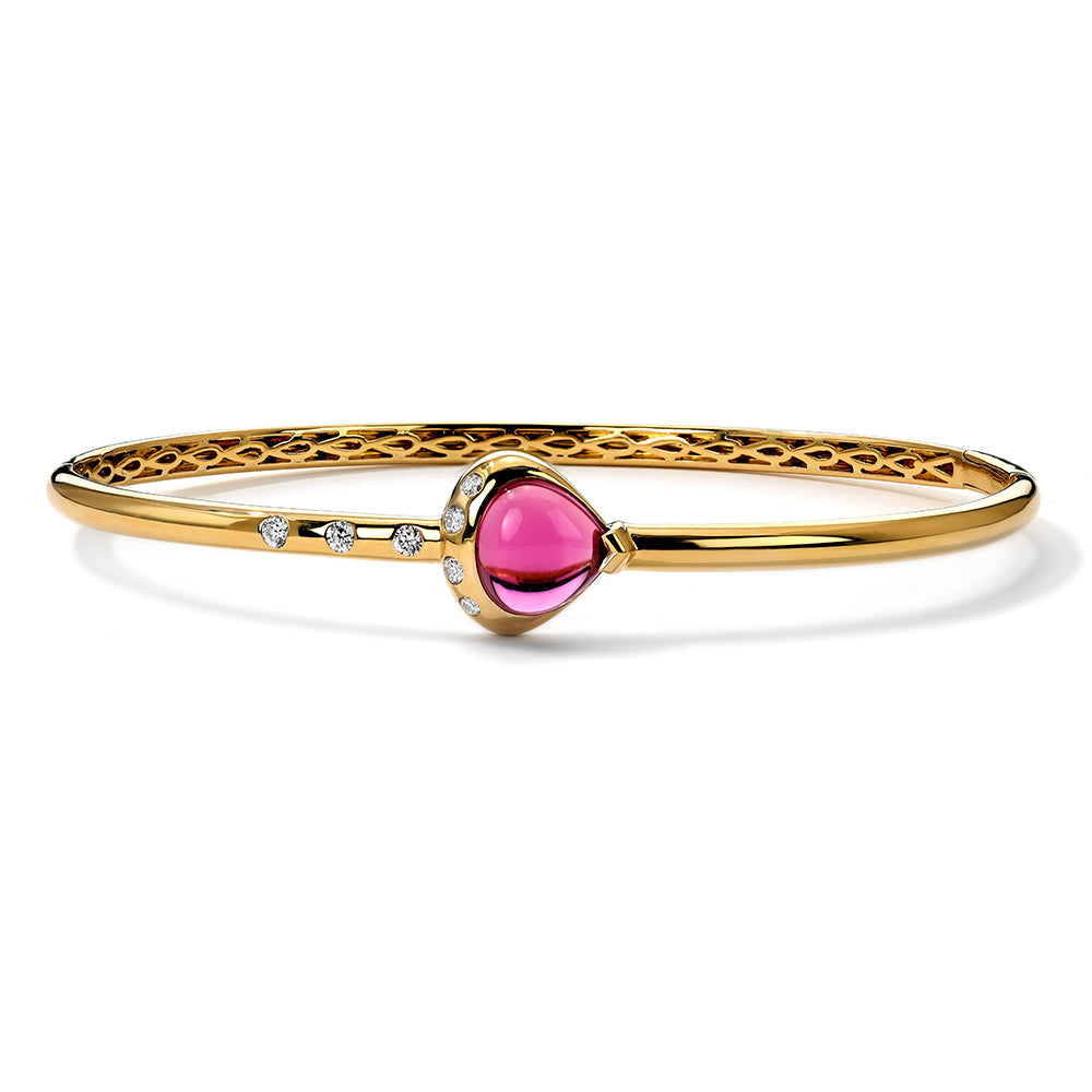 Mark Henry Bracelet Mark Henry 18k Yellow Gold Pink Tourmaline & Diamond Bangle Bracelet