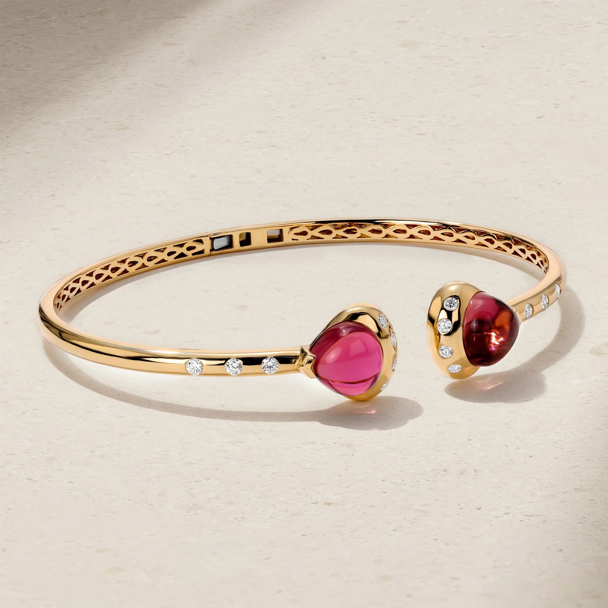 Mark Henry Bracelet Mark Henry 18k Yellow Gold Pink Tourmaline & Diamond Bangle Bracelet