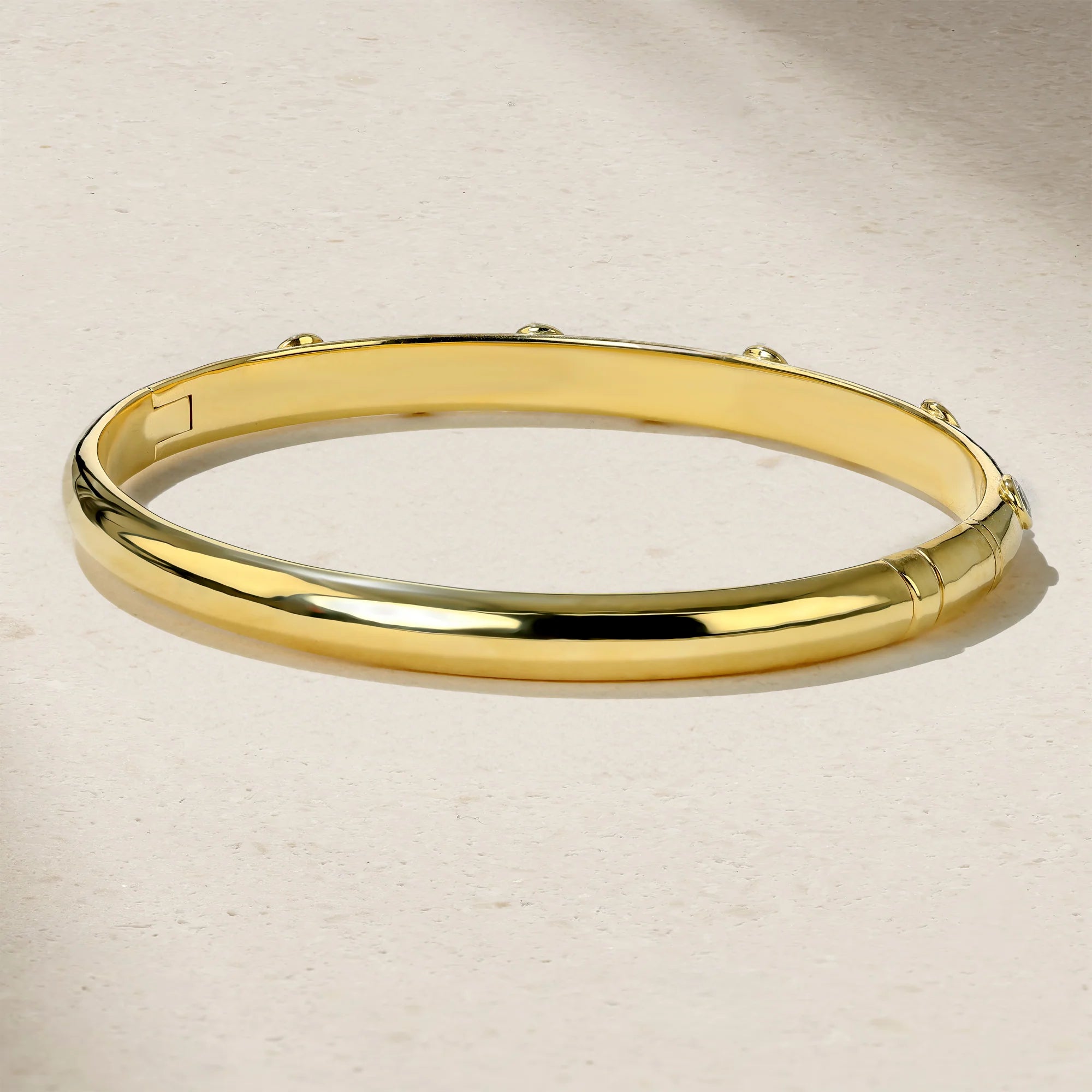 Mark Henry Bracelet Mark Henry 18k Yellow Gold Riva Crest Diamond Bangle