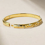Mark Henry Bracelet Mark Henry 18k Yellow Gold Riva Crest Diamond Bangle