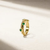Mark Henry Ring Mark Henry 18k Yellow Gold Riva Crest Emerald Ring