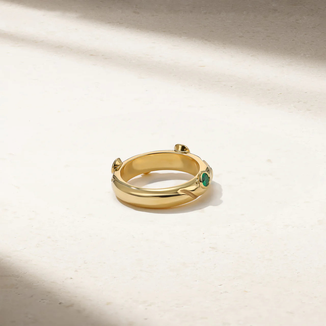 Mark Henry Ring Mark Henry 18k Yellow Gold Riva Crest Emerald Ring