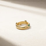 Mark Henry Ring Mark Henry 18k Yellow Gold Riva Crest Emerald Ring