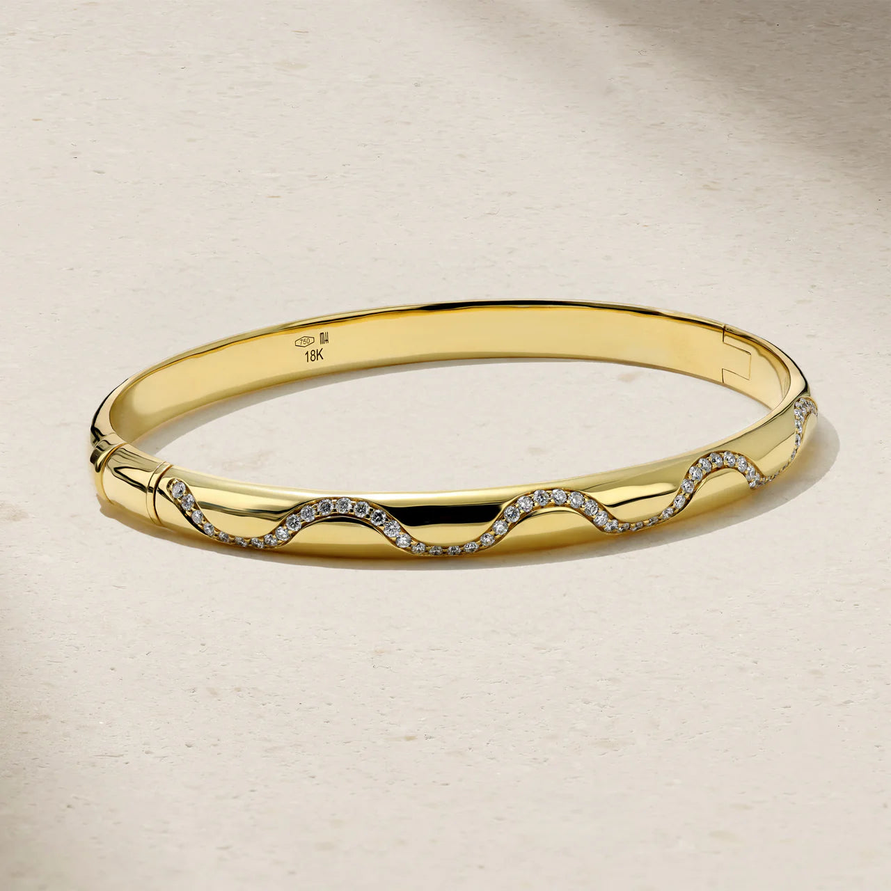 Mark Henry Bracelet Mark Henry 18k Yellow Gold Riva Tide Diamond Bangle
