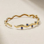 Mark Henry Bracelet Mark Henry 18k Yellow Gold Riva Wavy Sapphire Bangle