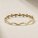 Mark Henry Bracelet Mark Henry 18k Yellow Gold Riva Wavy Sapphire Bangle