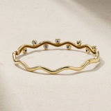 Mark Henry Bracelet Mark Henry 18k Yellow Gold Riva Wavy Sapphire Bangle