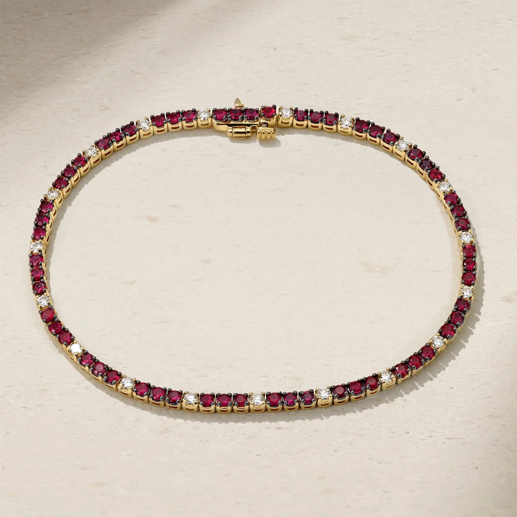 Mark Henry Bracelet Mark Henry 18k Yellow Gold Ruby and Diamond Tennis Bracelet
