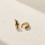 Mark Henry Earrings Mark Henry 18k Yellow Gold Saturn Sapphire Huggie Earrings