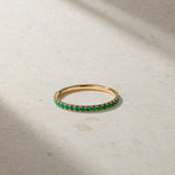 Mark Henry Wedding Band Mark Henry 18k Yellow Gold Thread Emerald Band 6.5