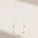 Mark Henry Necklaces and Pendants Mark Henry 18k Yellow Gold Trinity Emerald and Diamond Station Necklace