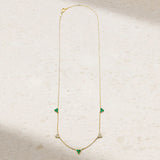 Mark Henry Necklaces and Pendants Mark Henry 18k Yellow Gold Trinity Emerald and Diamond Station Necklace