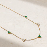 Mark Henry Necklaces and Pendants Mark Henry 18k Yellow Gold Trinity Emerald and Diamond Station Necklace