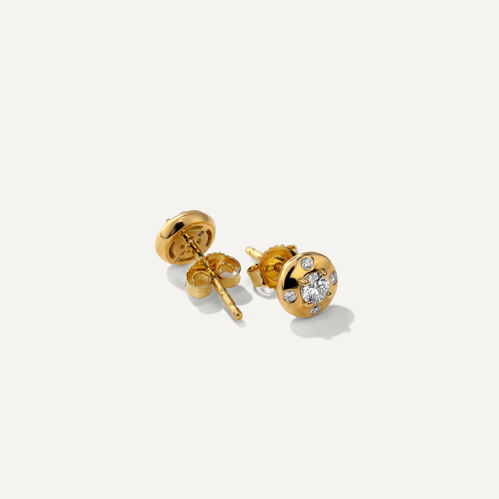 Mark Henry Aurum 18K Yellow Gold Petite Round Diamond Stud Earrings - view 2