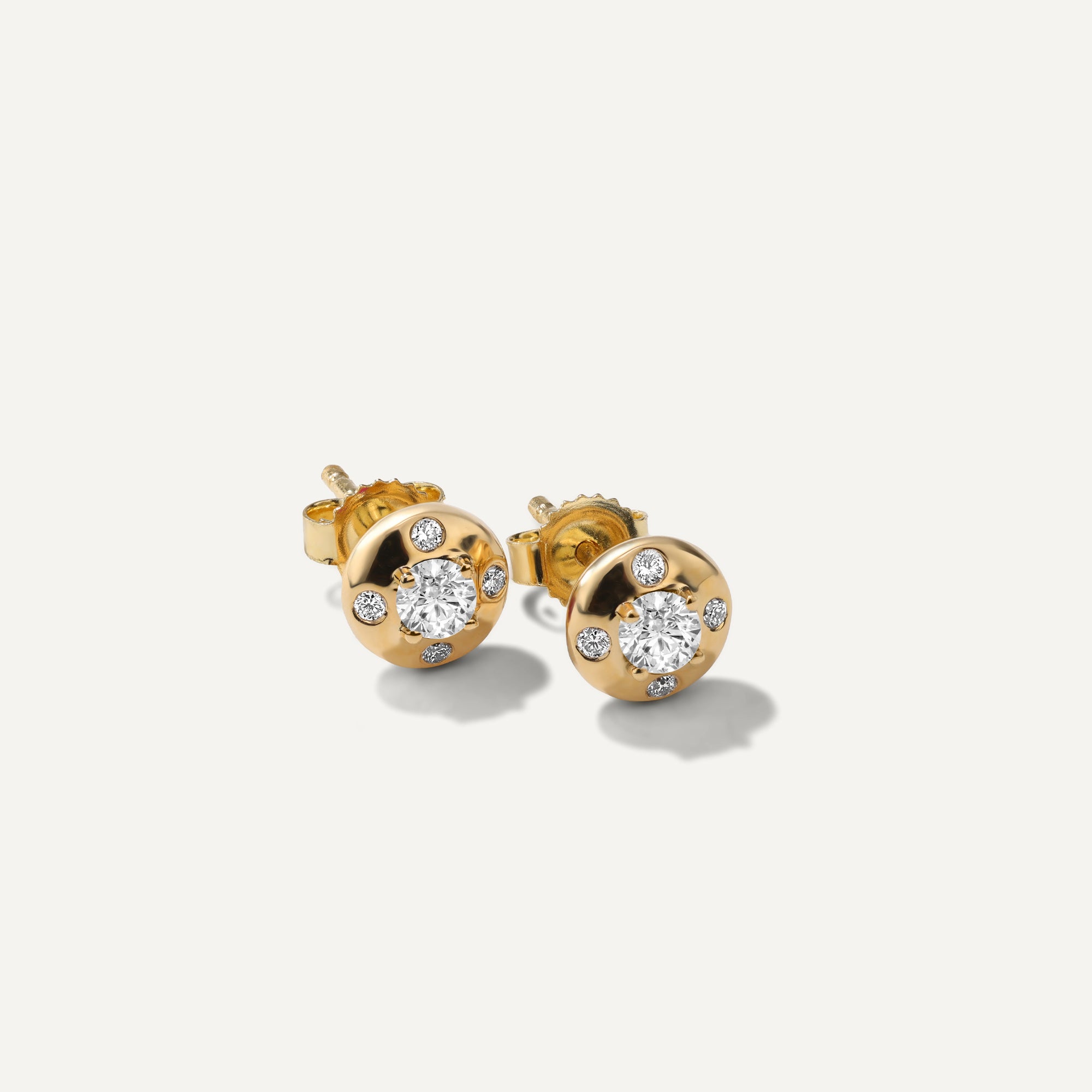Mark Henry Aurum 18K Yellow Gold Petite Round Diamond Stud Earrings