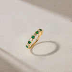 Mark Henry Bubbly 18K Yellow Gold Emerald and Diamond Ring - Size 6.5 - view 2