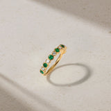 Mark Henry Bubbly 18K Yellow Gold Emerald and Diamond Ring - Size 6.5 - view 2
