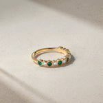 Mark Henry Bubbly 18K Yellow Gold Emerald and Diamond Ring - Size 6.5