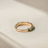 Mark Henry Bubbly 18K Yellow Gold Emerald and Diamond Ring - Size 6.5 - view 3