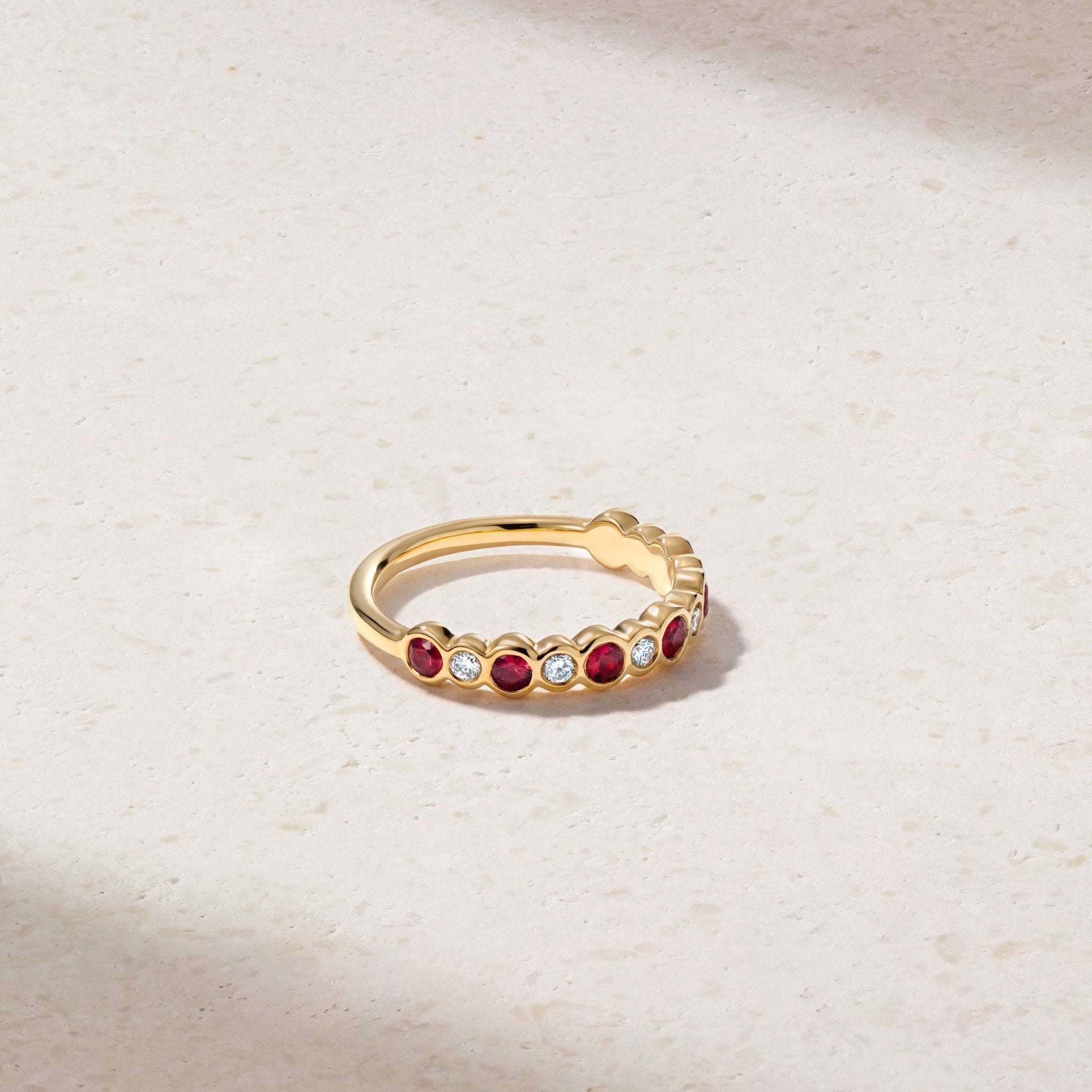 Mark Henry Bubbly 18K Yellow Gold Ruby and Diamond Ring - Size 6.5