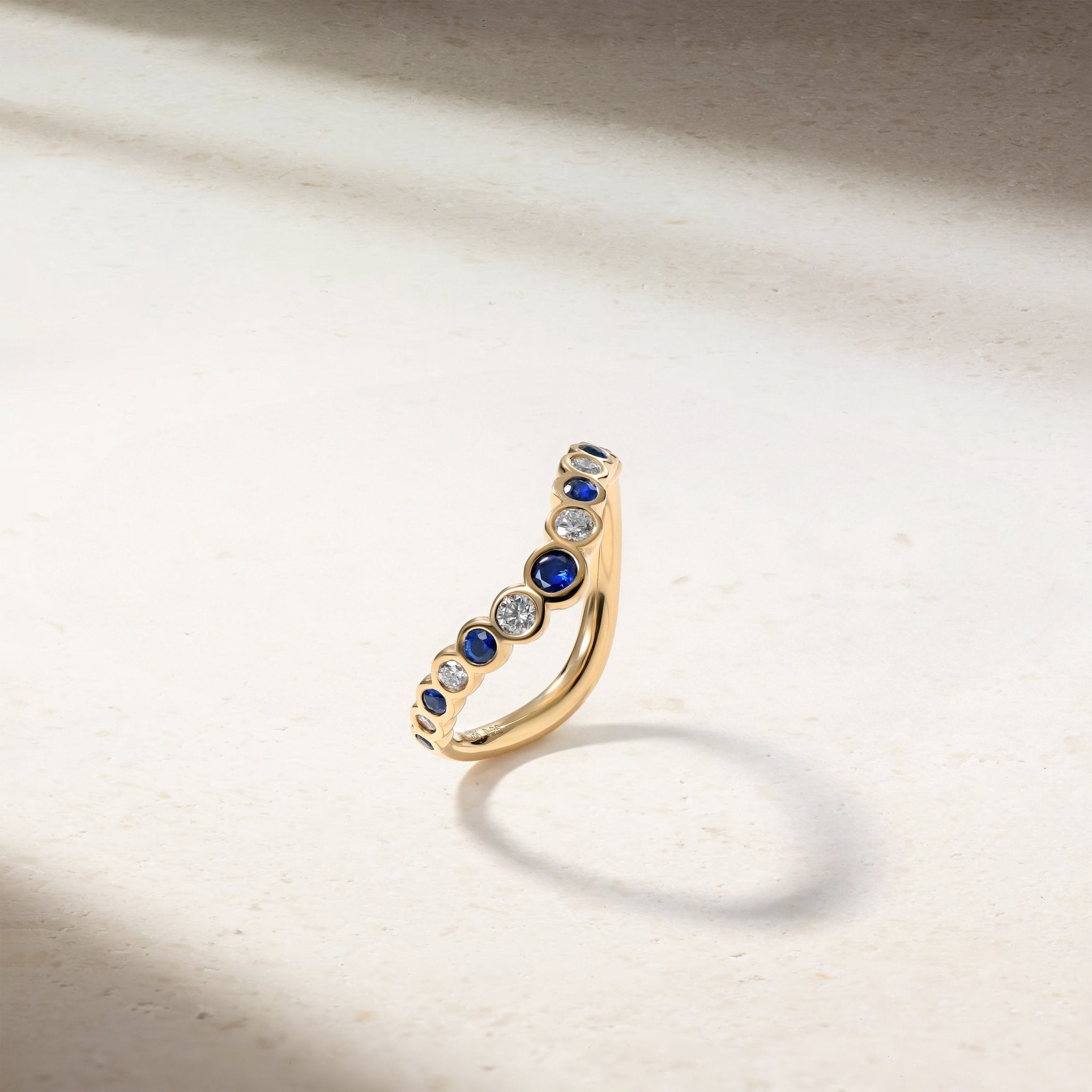 Mark Henry Bubbly Zenith 18K Yellow Gold Sapphire and Diamond Ring - view 3