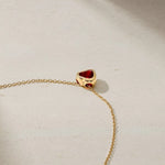 Mark Henry Necklaces and Pendants Mark Henry Dilara Heart 18K Yellow Gold Ruby Bezel Pendant Necklace