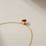 Mark Henry Necklaces and Pendants Mark Henry Dilara Heart 18K Yellow Gold Ruby Bezel Pendant Necklace