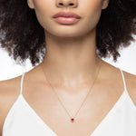 Mark Henry Necklaces and Pendants Mark Henry Dilara Heart 18K Yellow Gold Ruby Bezel Pendant Necklace