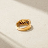 Mark Henry Mark Henry Felicity 18K Yellow Gold Heirloomed Octagonal Sapphire Cigar Band