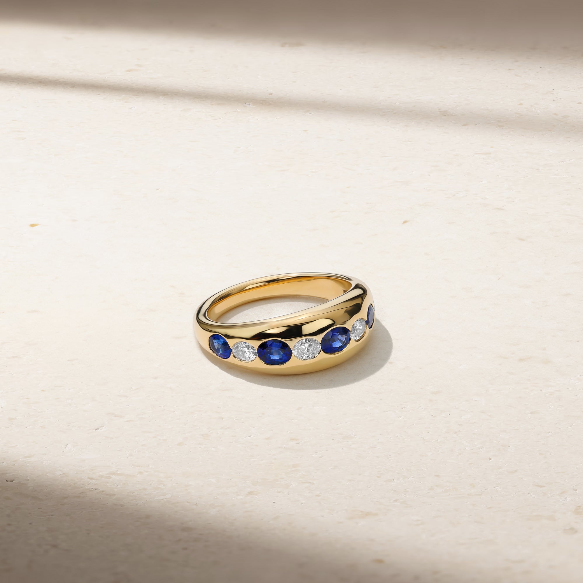 Mark Henry Ring Mark Henry Gypsy 18K Yellow Gold Petite Oval Sapphire and Diamond Ring