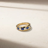 Mark Henry Ring Mark Henry Petite 18k Yellow Gold  Oval Sapphire and Diamond Ring