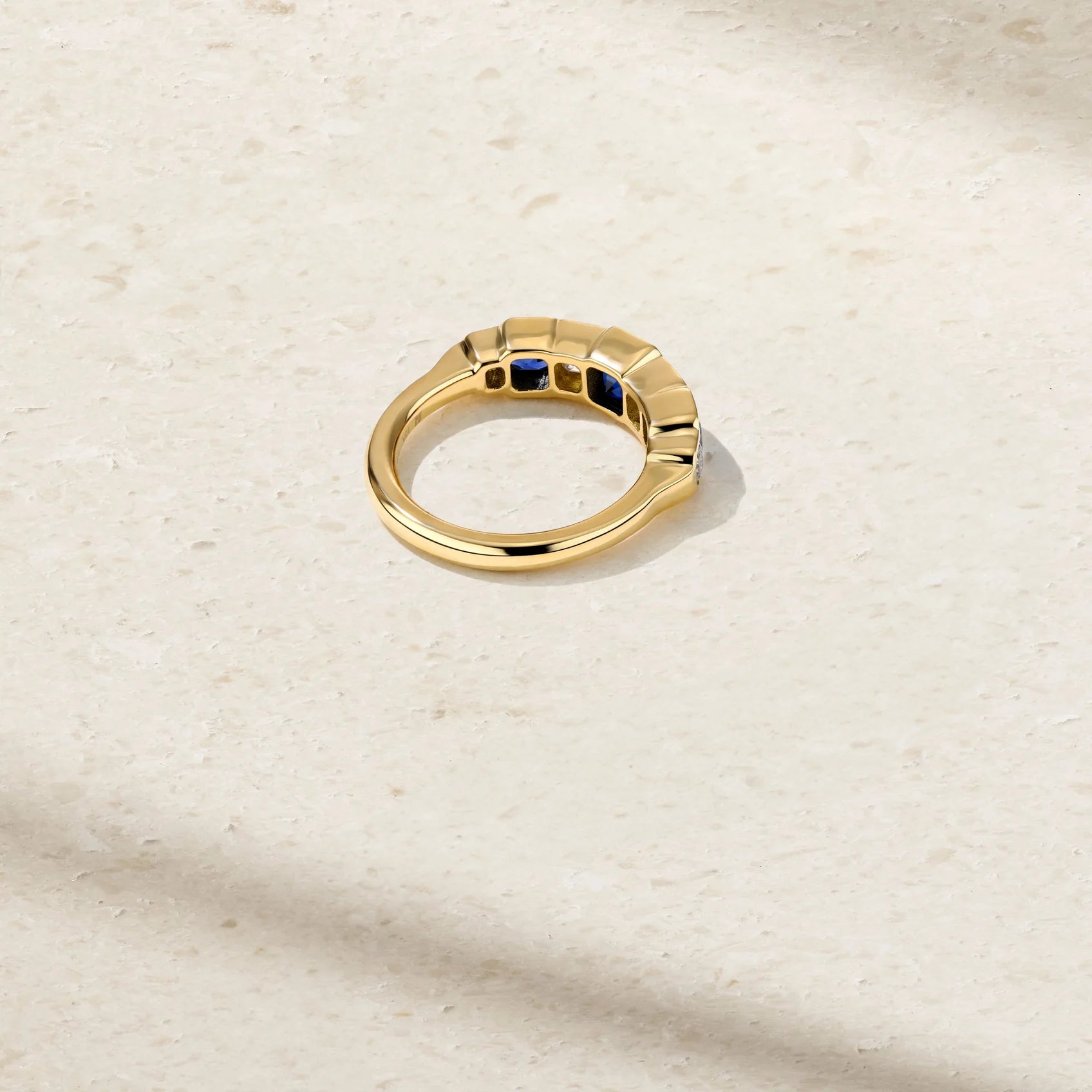 Mark Henry Mark Henry Platinum Alternating Sapphire and Diamond Ring