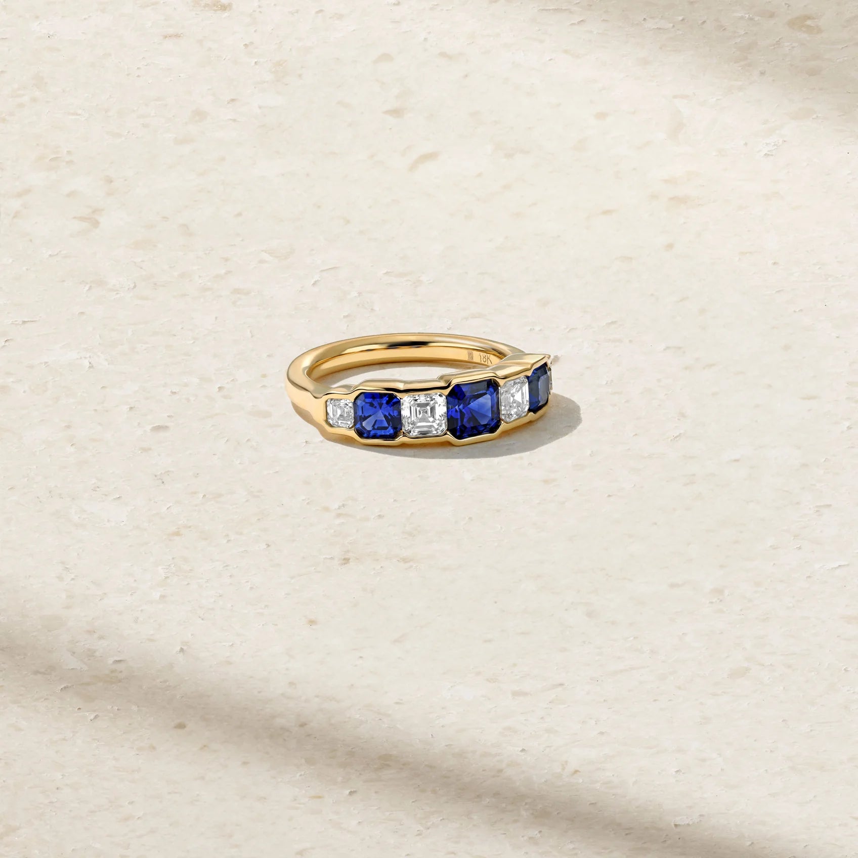 Mark Henry Mark Henry Platinum Alternating Sapphire and Diamond Ring